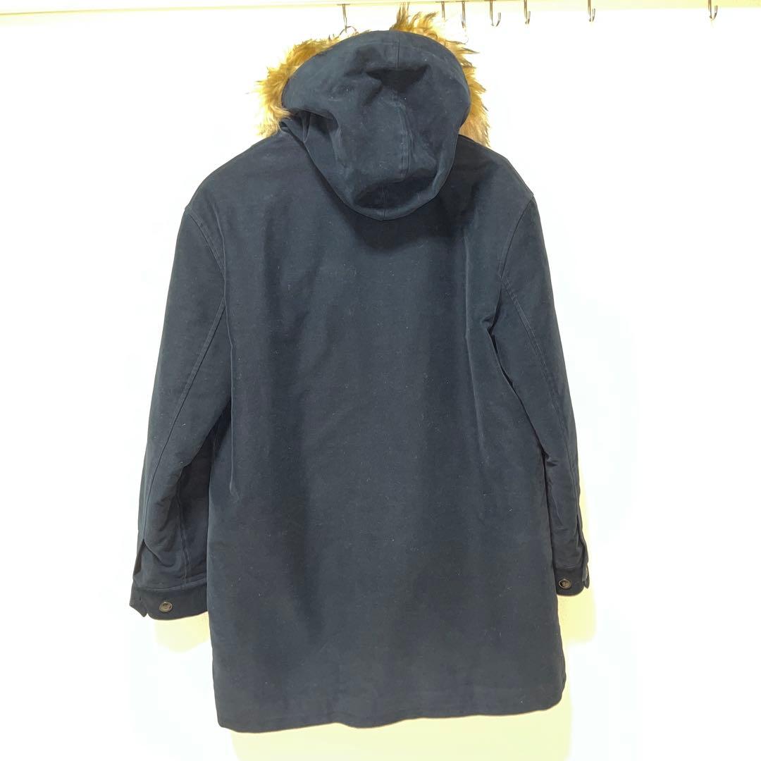 A.P.C. ネイビー ファー付きモッズコート　ＸＬ相当(表記Ｌ)