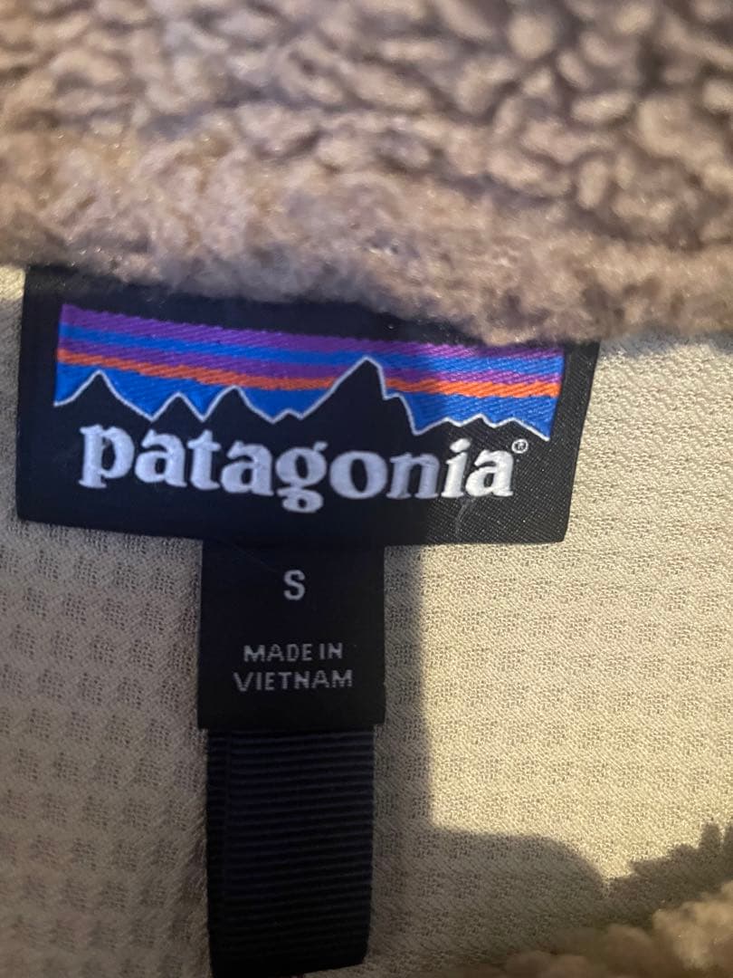 patagonia フリース ベスト Sサイズ ベージュ/ブルー　パタゴニア