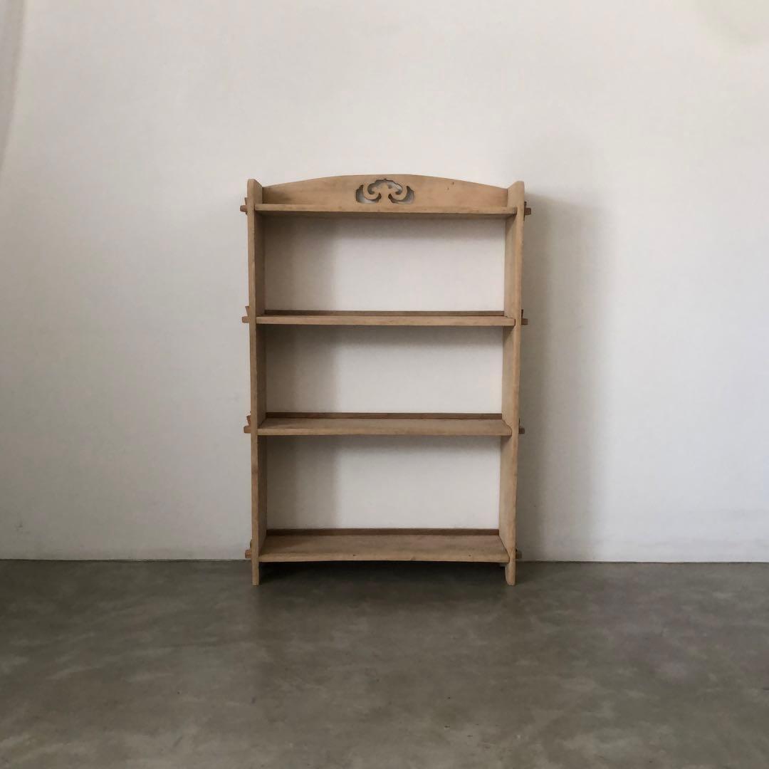 レトロ　アンティーク　古道具　古家具　剥離家具　ストリップド　本棚　食器棚