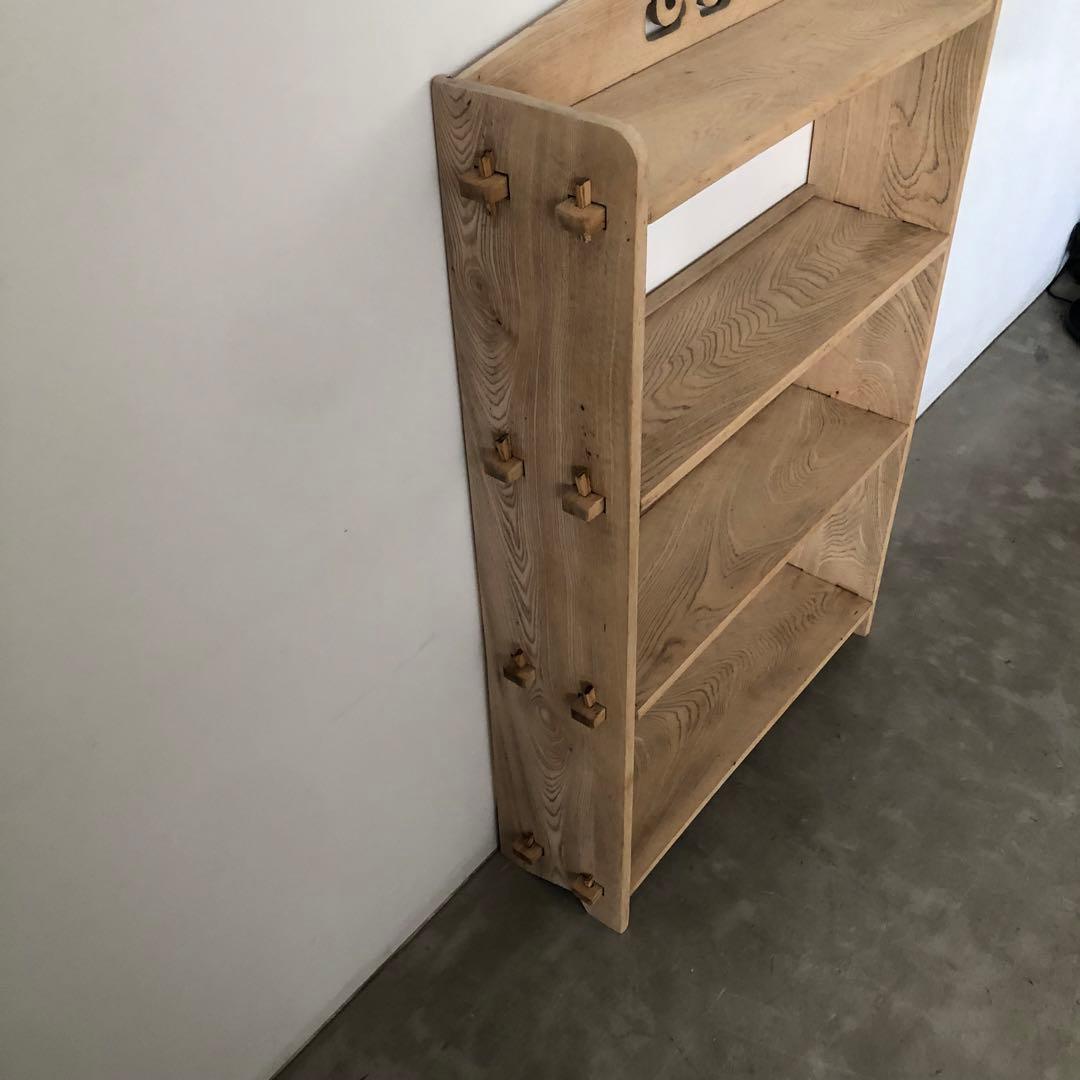 レトロ　アンティーク　古道具　古家具　剥離家具　ストリップド　本棚　食器棚