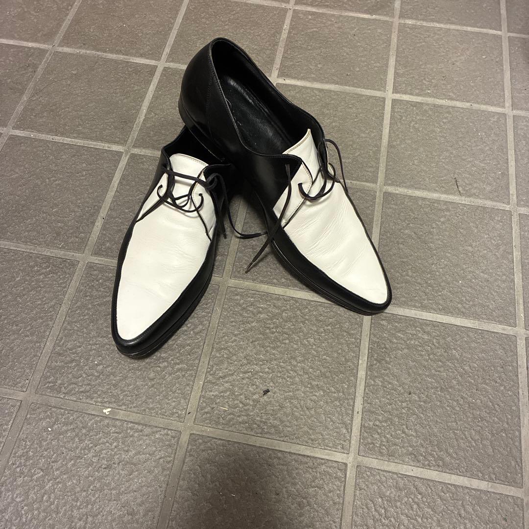DIOR HOMME バイカラー　ポインテッドレザーシューズ　エディ期