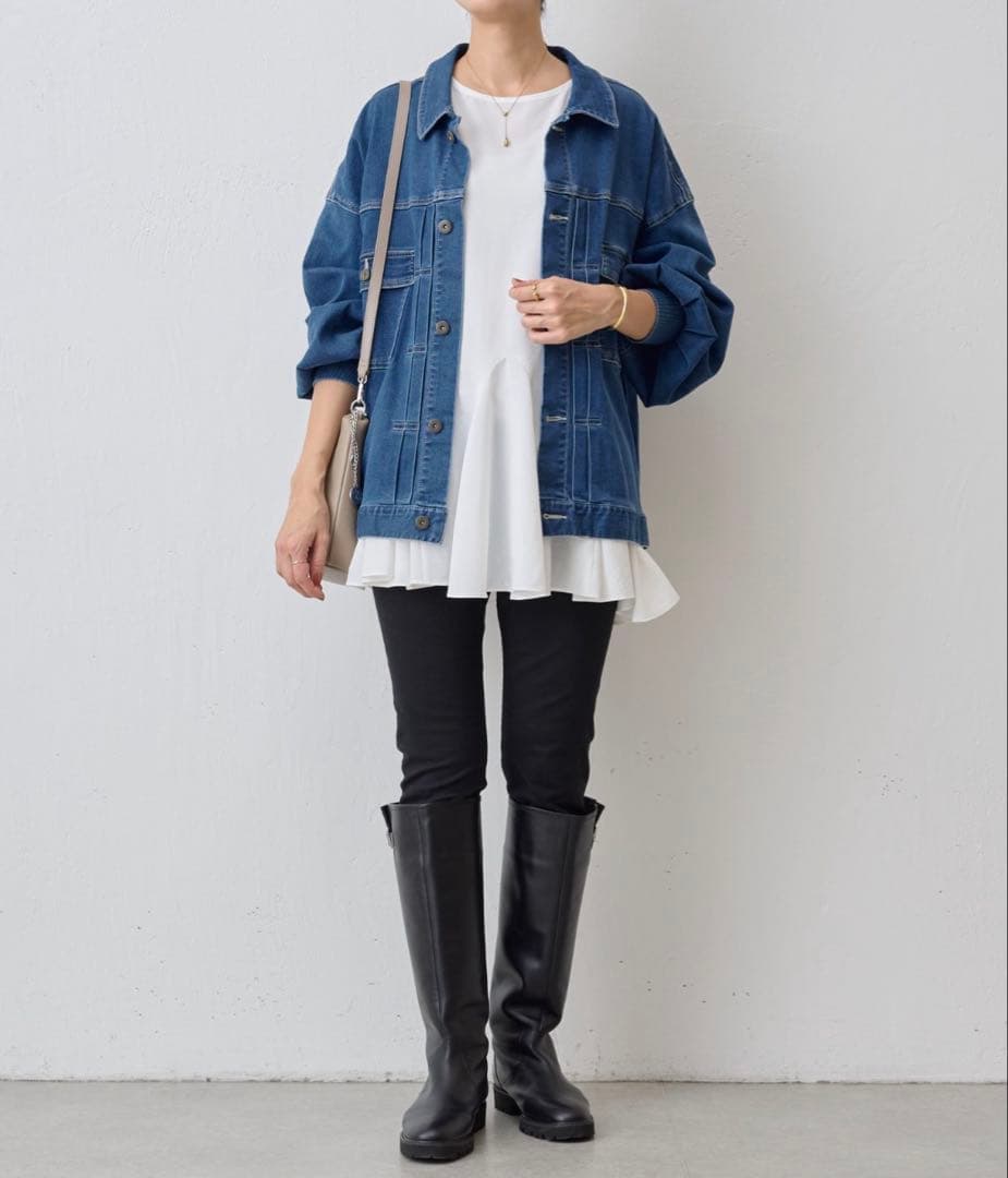 【新品タグ付】人気✴︎BEARDSLEY 袖パフGジャン　インディゴブルー