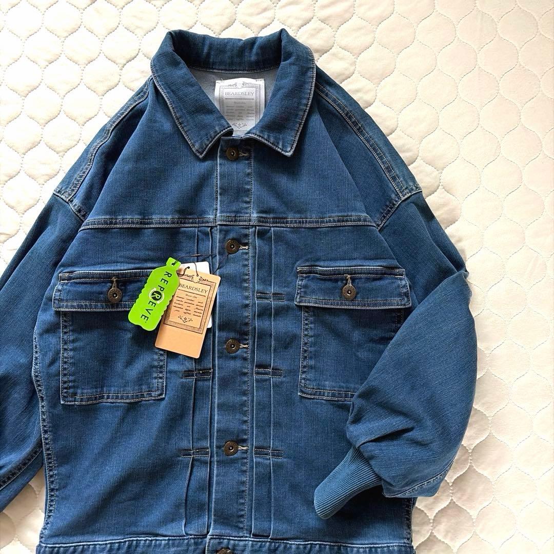 【新品タグ付】人気✴︎BEARDSLEY 袖パフGジャン　インディゴブルー