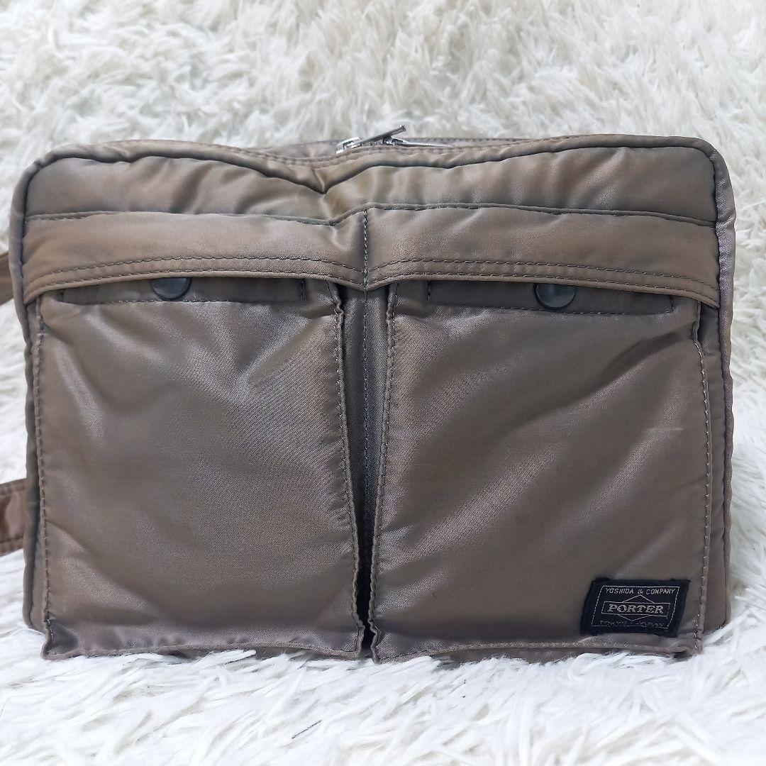 PORTER　TANKER　二層式　ショルダーバッグ　L　タンカー　グレー