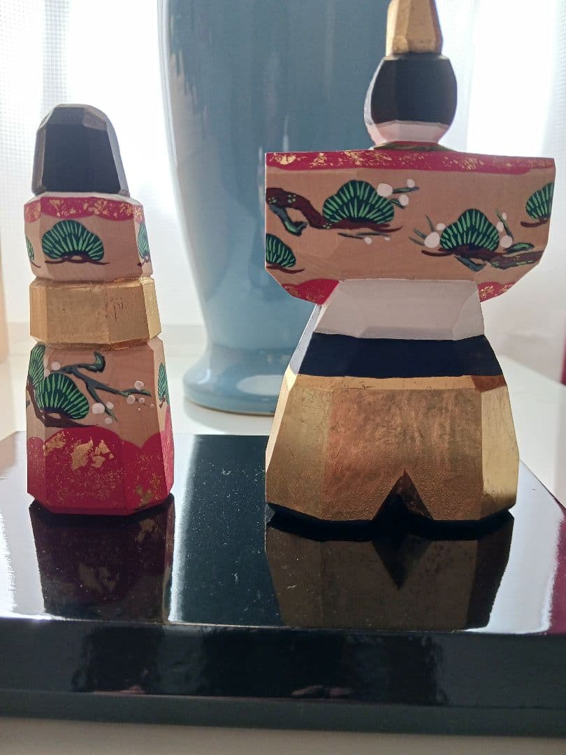 美品。奈良一刀彫　立雛　雛人形かぎろい 髙橋勇二作