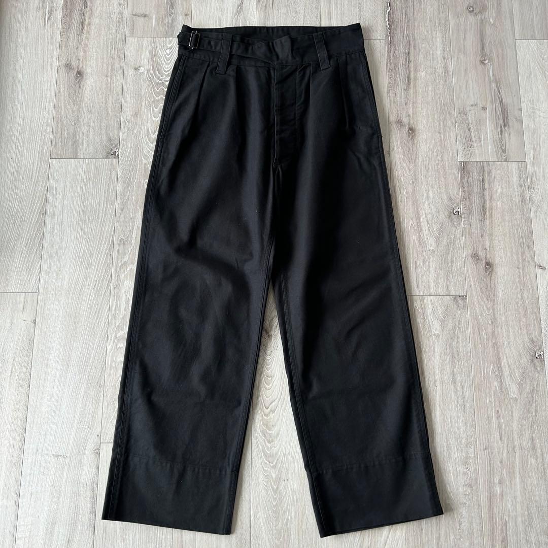 MHL グルカパンツ チノパン ベルテッド ミリタリーパンツ 黒 L タック