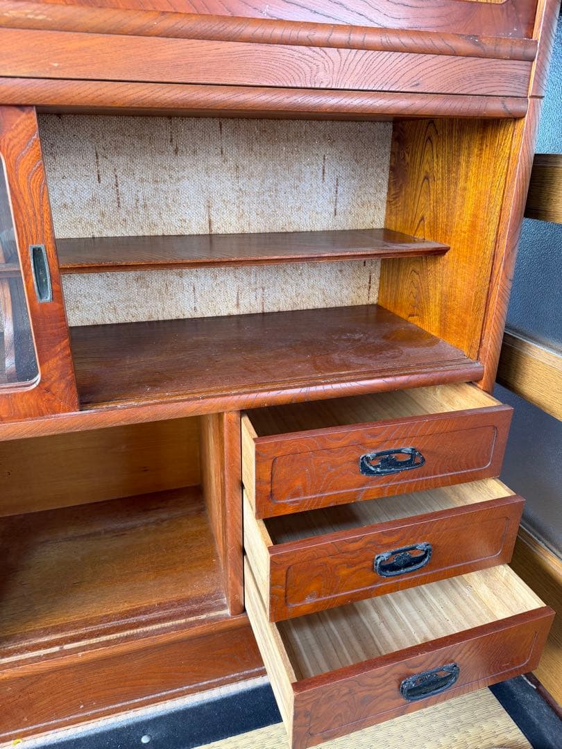民芸家具 茶棚 茶箪笥 飾り棚 和家具 キャビネット レトロ 水屋箪笥