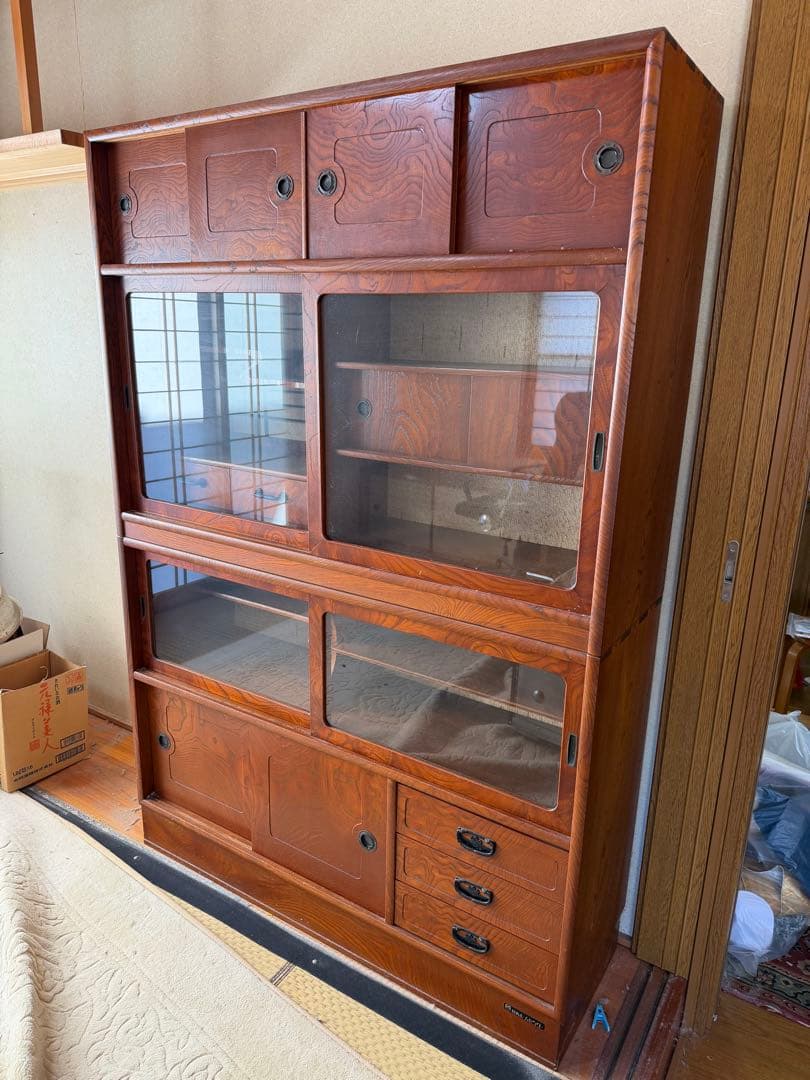 民芸家具 茶棚 茶箪笥 飾り棚 和家具 キャビネット レトロ 水屋箪笥