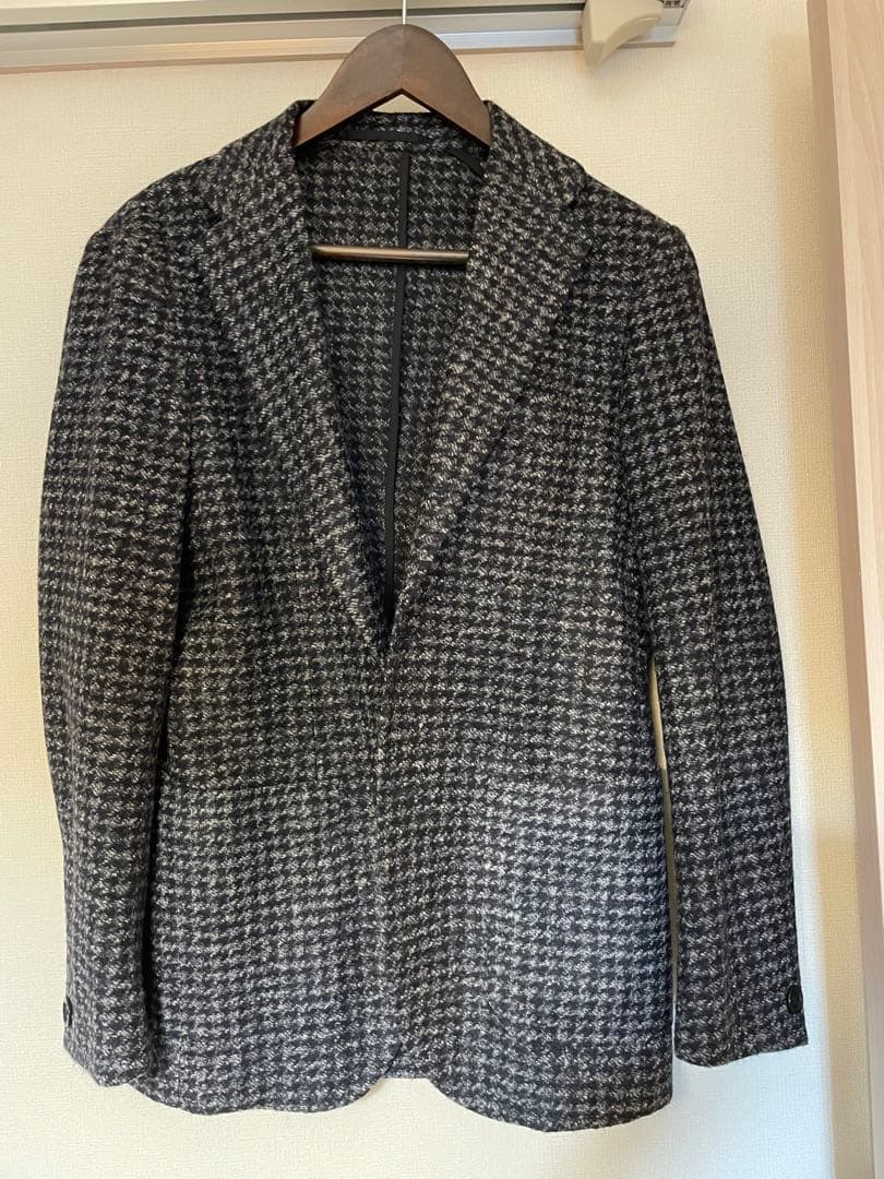 [BEAMS F ハウンドトゥース柄 EASY ジャケット 44] 日本製