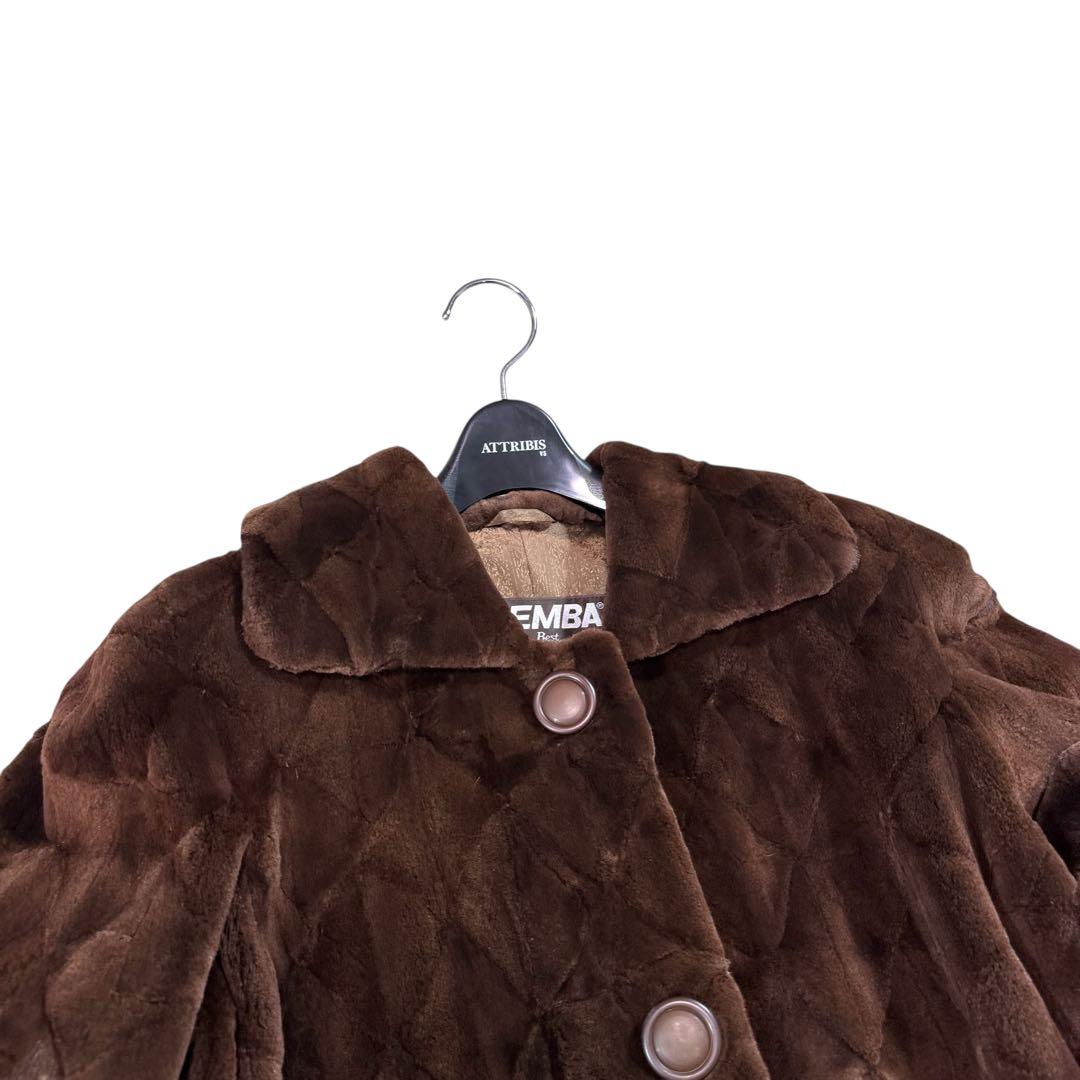 裾周り228cm EMBA シェアード ロングコート リアルファー レディース