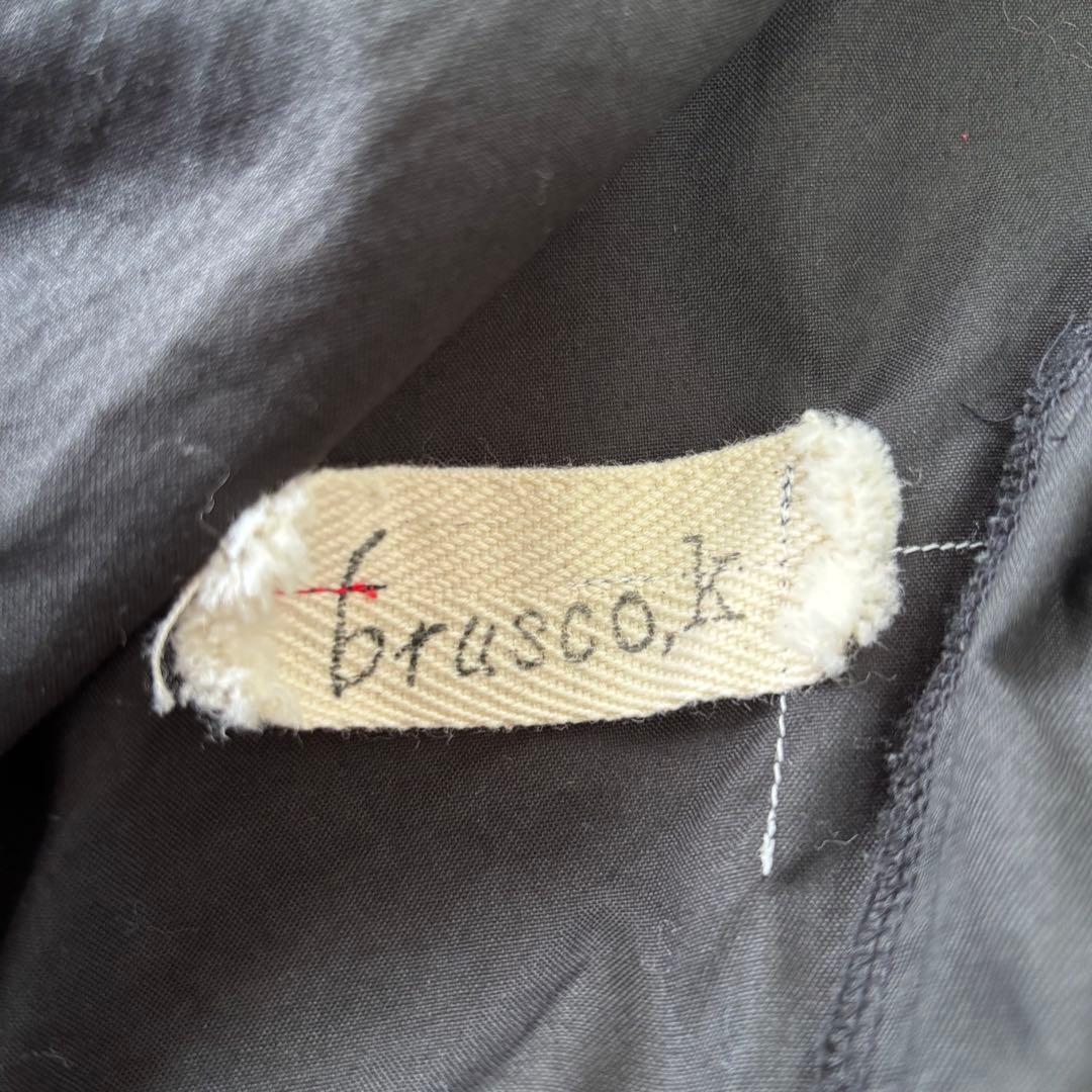 【美品】brusco.k ブルスコ ノーカラージャケット コットン ブラック