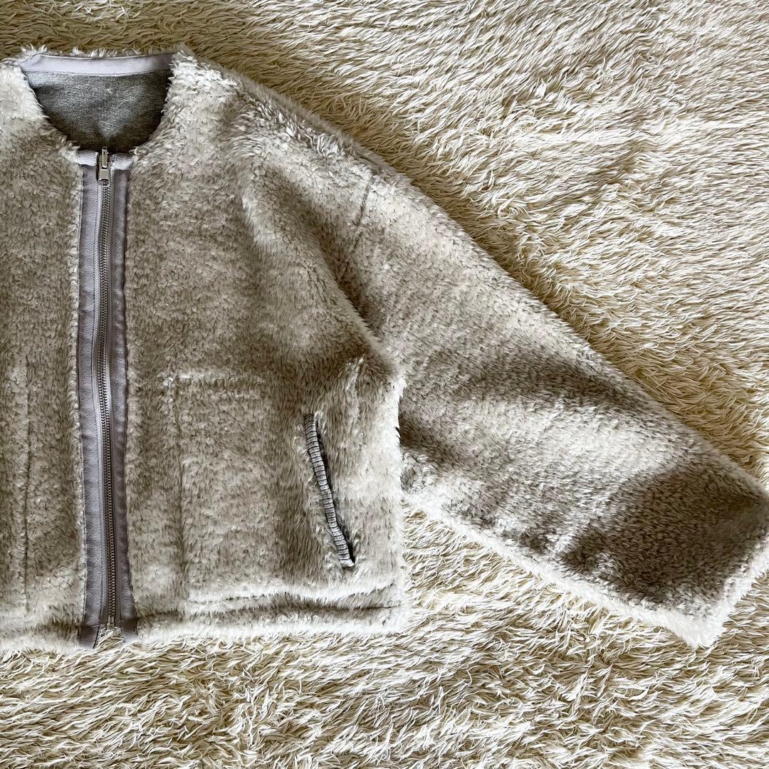 【美品】MACPHEE リバーシブル ボア&スウェットアウター グレー 36