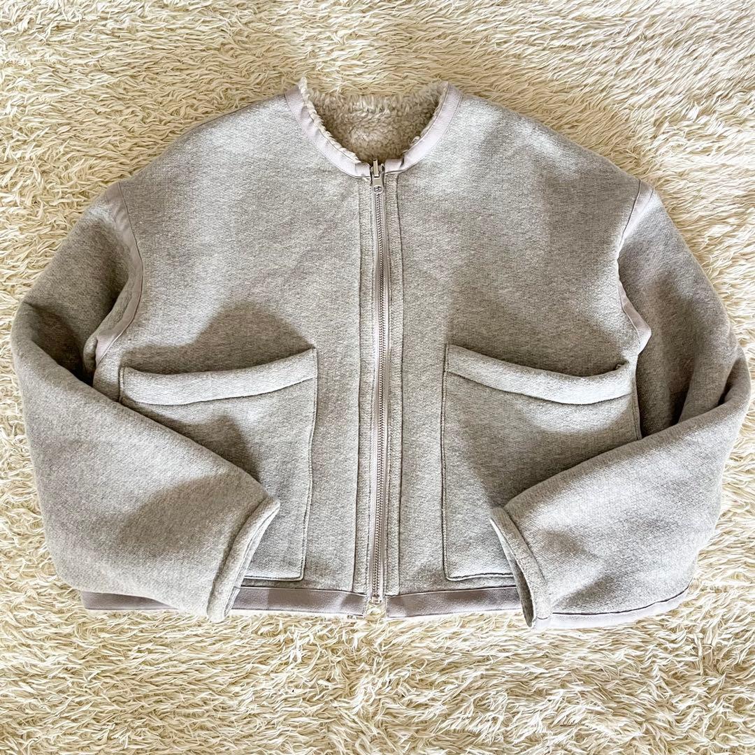 【美品】MACPHEE リバーシブル ボア&スウェットアウター グレー 36