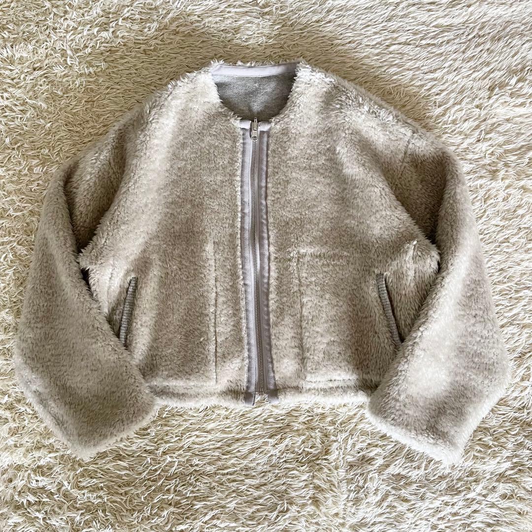 【美品】MACPHEE リバーシブル ボア&スウェットアウター グレー 36