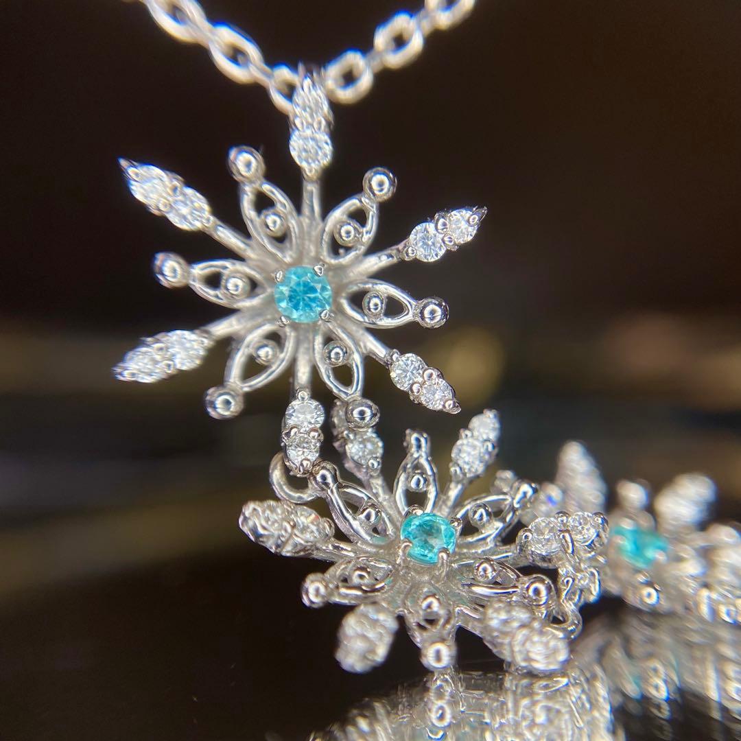 『専用です』天然パライバトルマリン ダイヤモンド スノーフレーク 計0.42ct