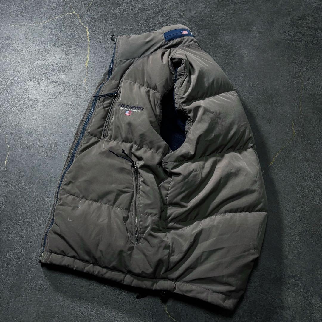 しん90s POLO SPORTポロスポーツダウンベストグレーラルフローレ