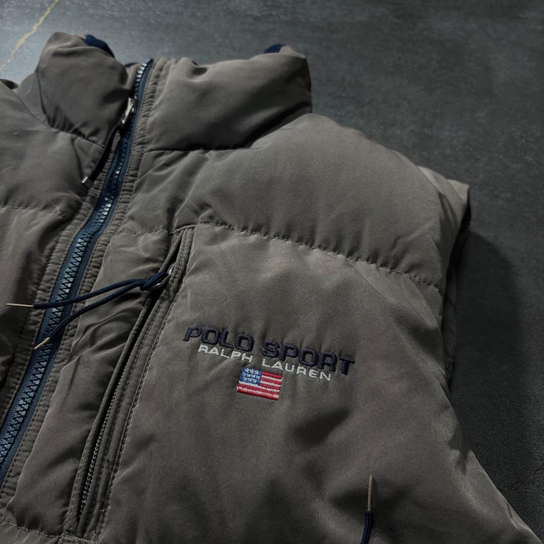 しん90s POLO SPORTポロスポーツダウンベストグレーラルフローレ