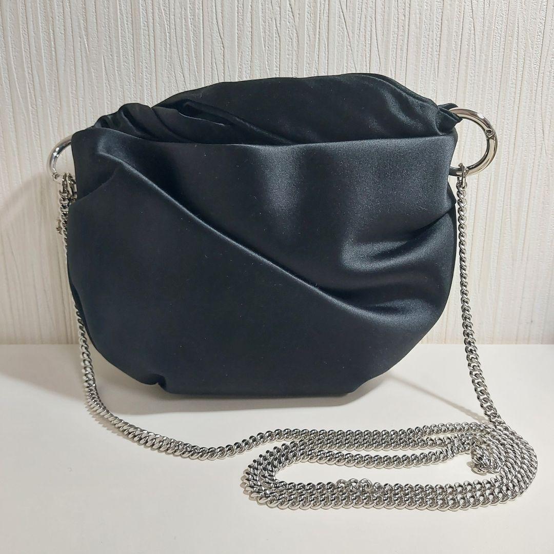 ジミーチュウ Bonny ツイストハンドル チェーンショルダーバッグ ブラック