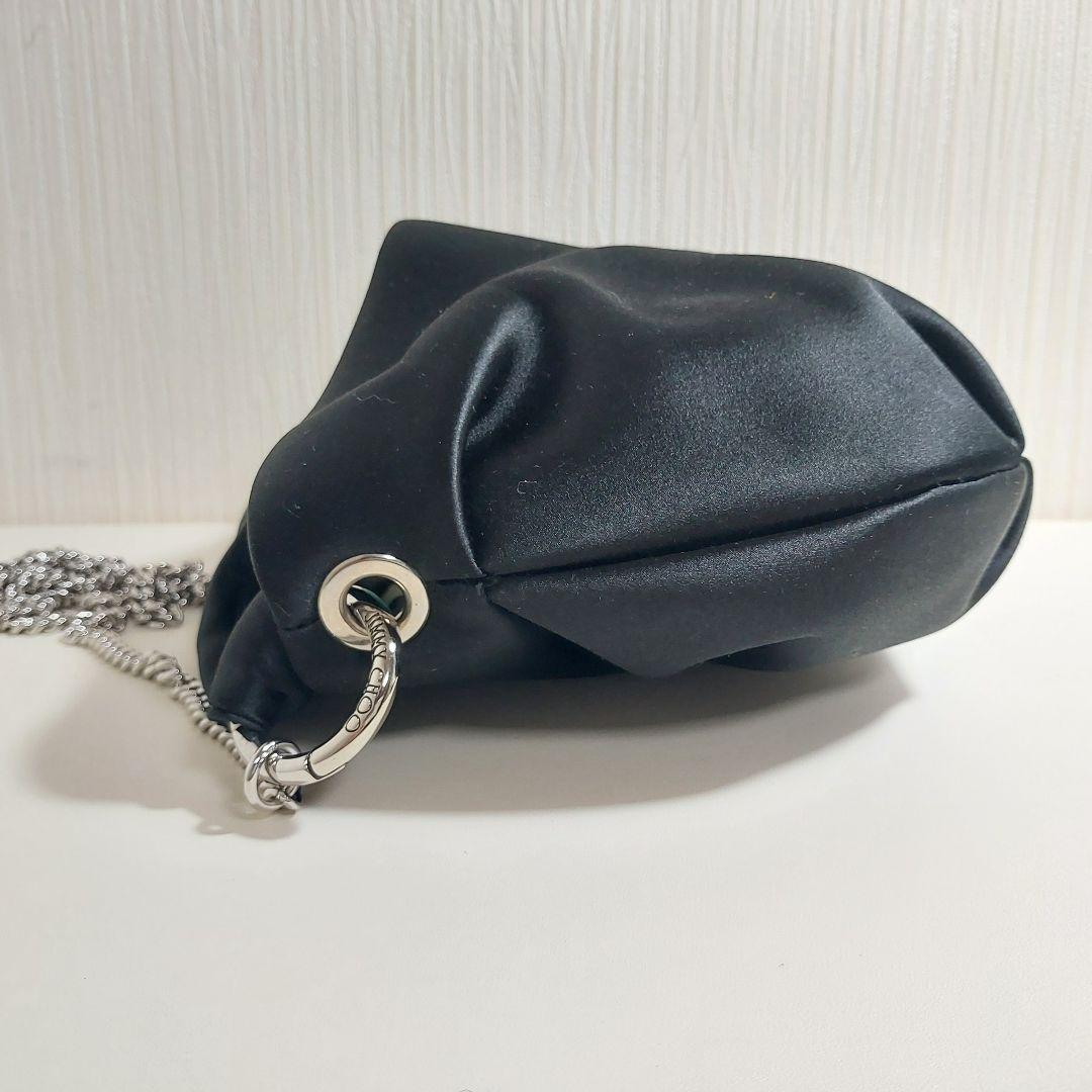 ジミーチュウ Bonny ツイストハンドル チェーンショルダーバッグ ブラック