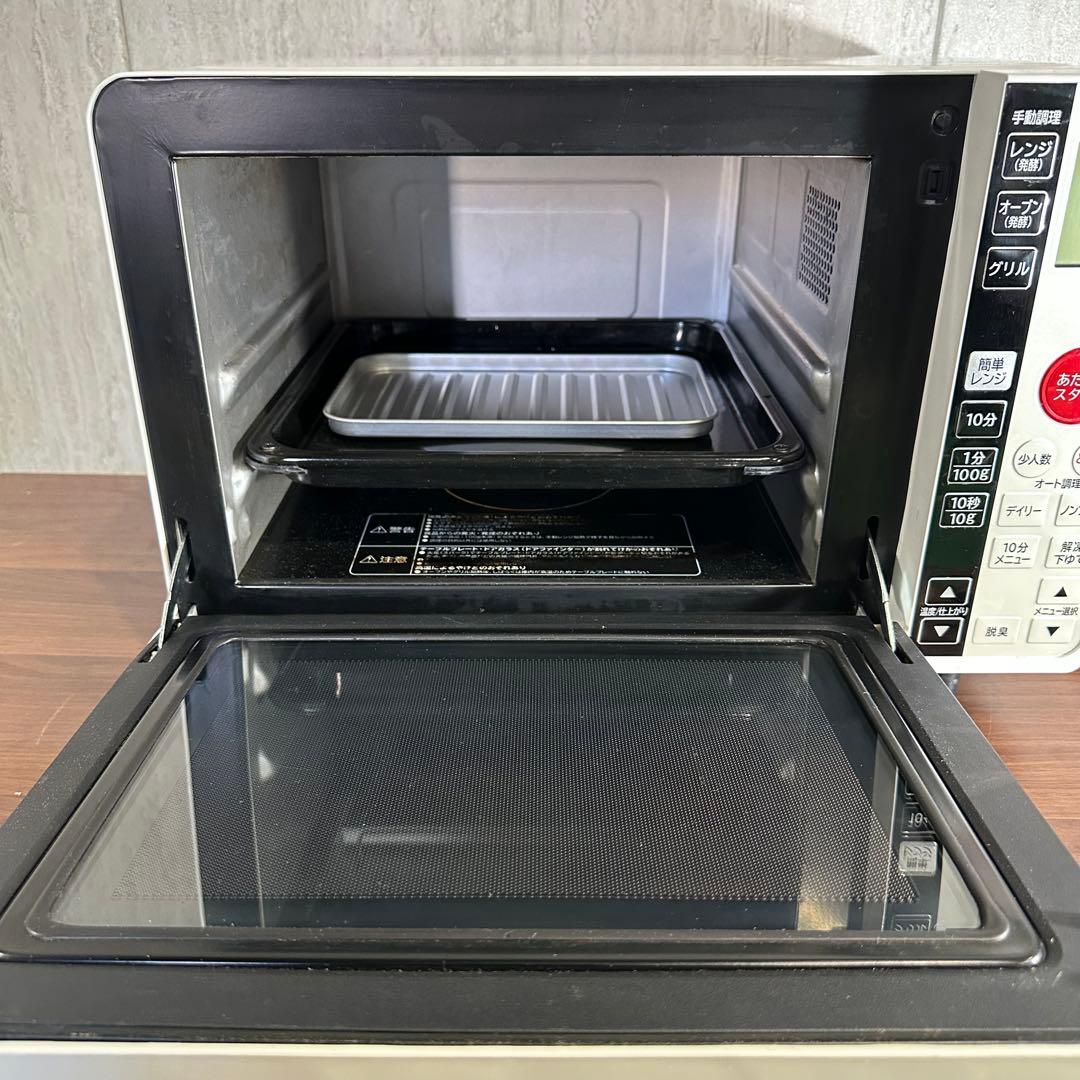 美品　日立 オーブンレンジ 角皿付き 電子レンジ フラット 18年製