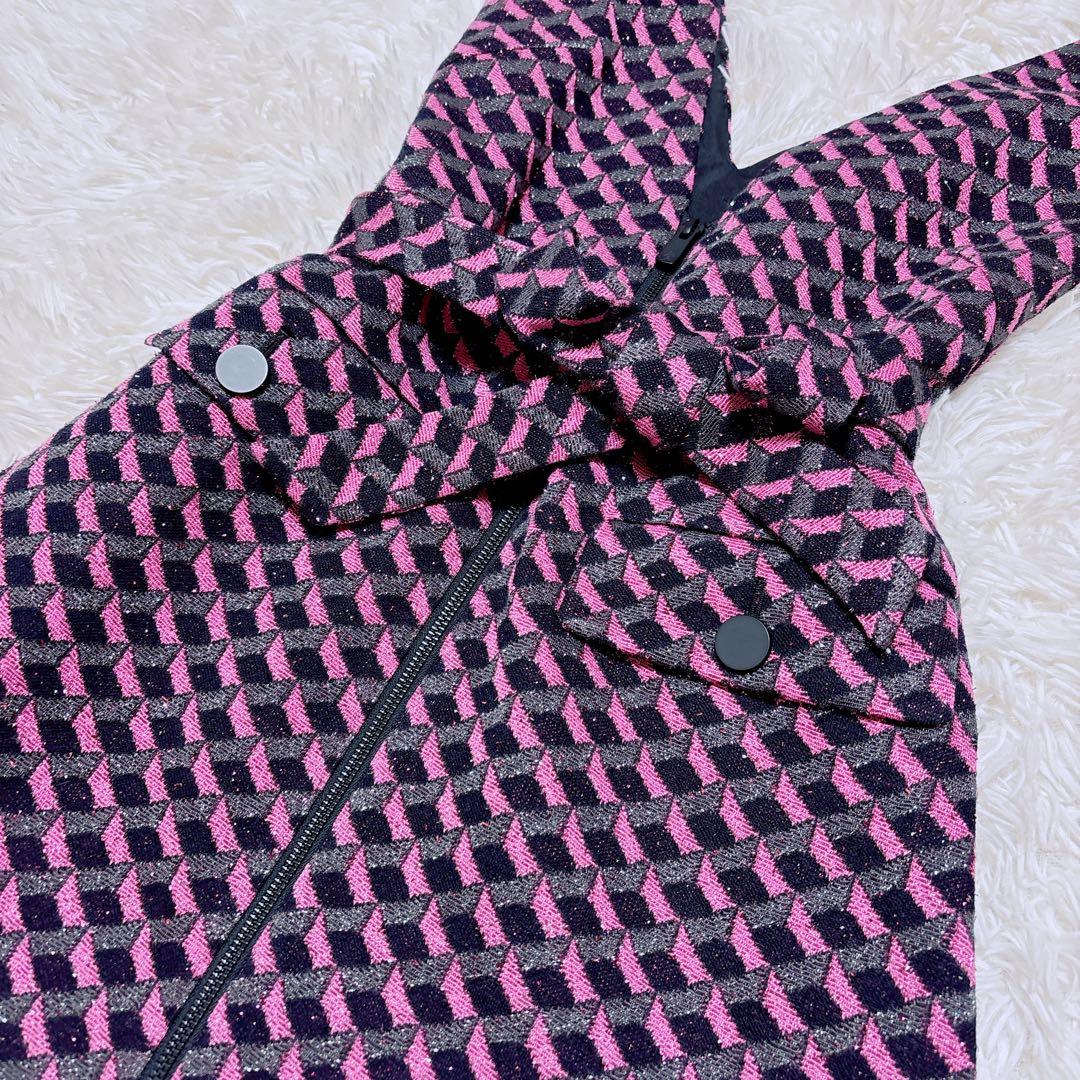 グレースコンチネンタル　キカジャガードラメドレス　ワンピース　ピンク