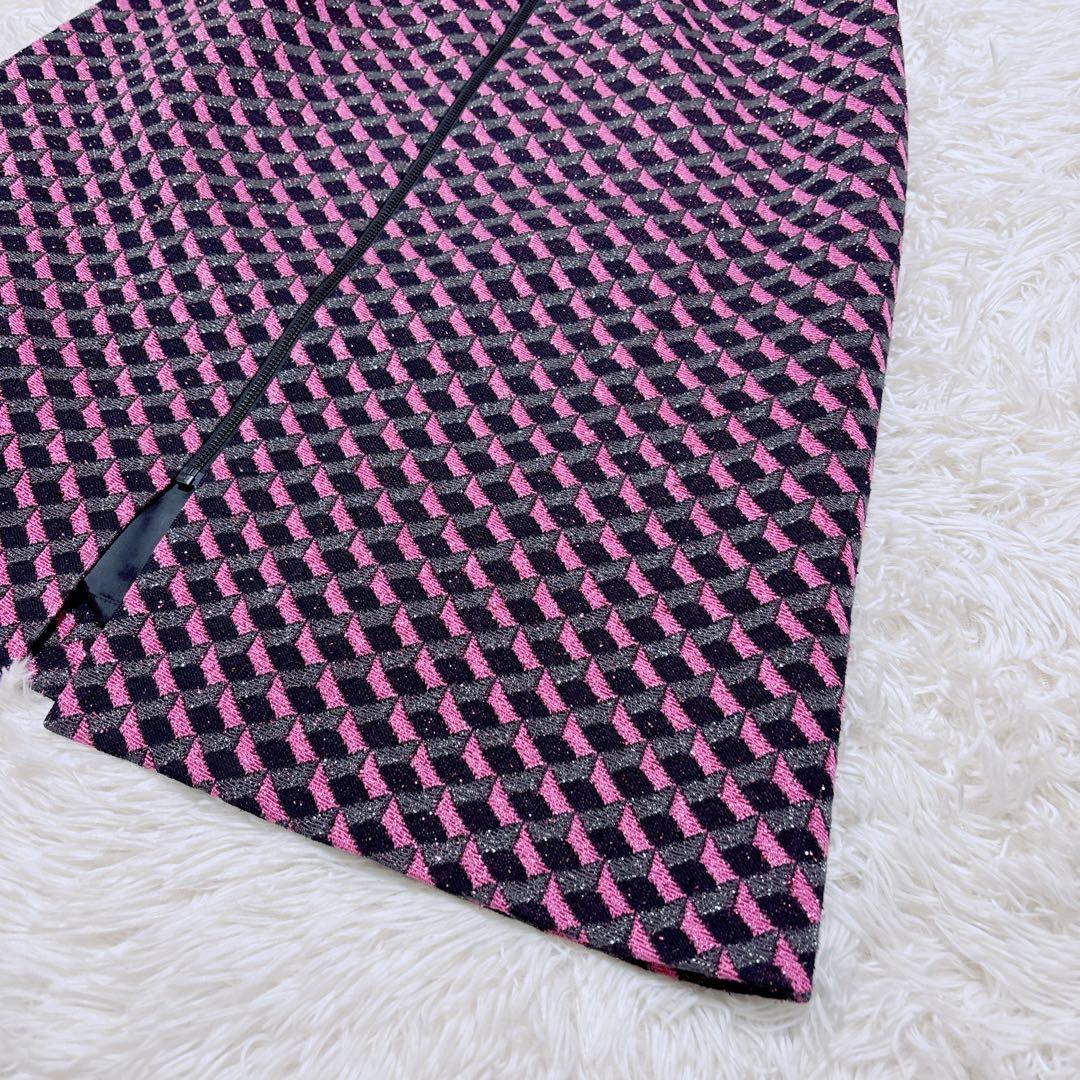 グレースコンチネンタル　キカジャガードラメドレス　ワンピース　ピンク