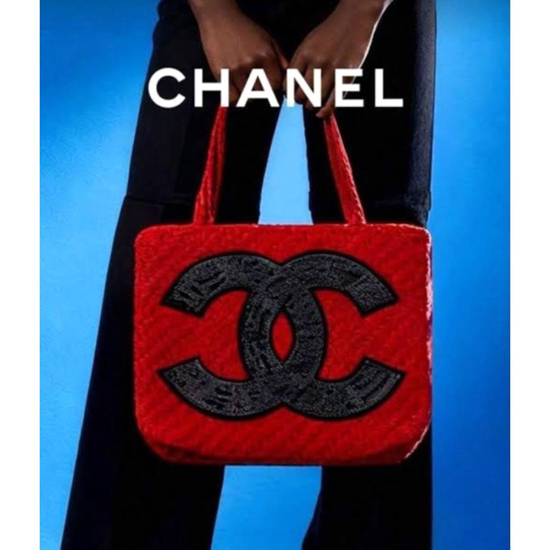 ゆ*な様 【新品未使用】 CHANEL 赤 ニット ブラック スパンコール トー