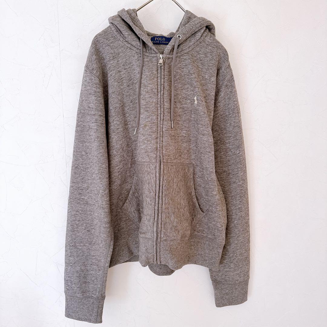 【現行タグ】ポロラルフローレン　フルジップパーカー　ロゴ刺繍　裏起毛　スウェット