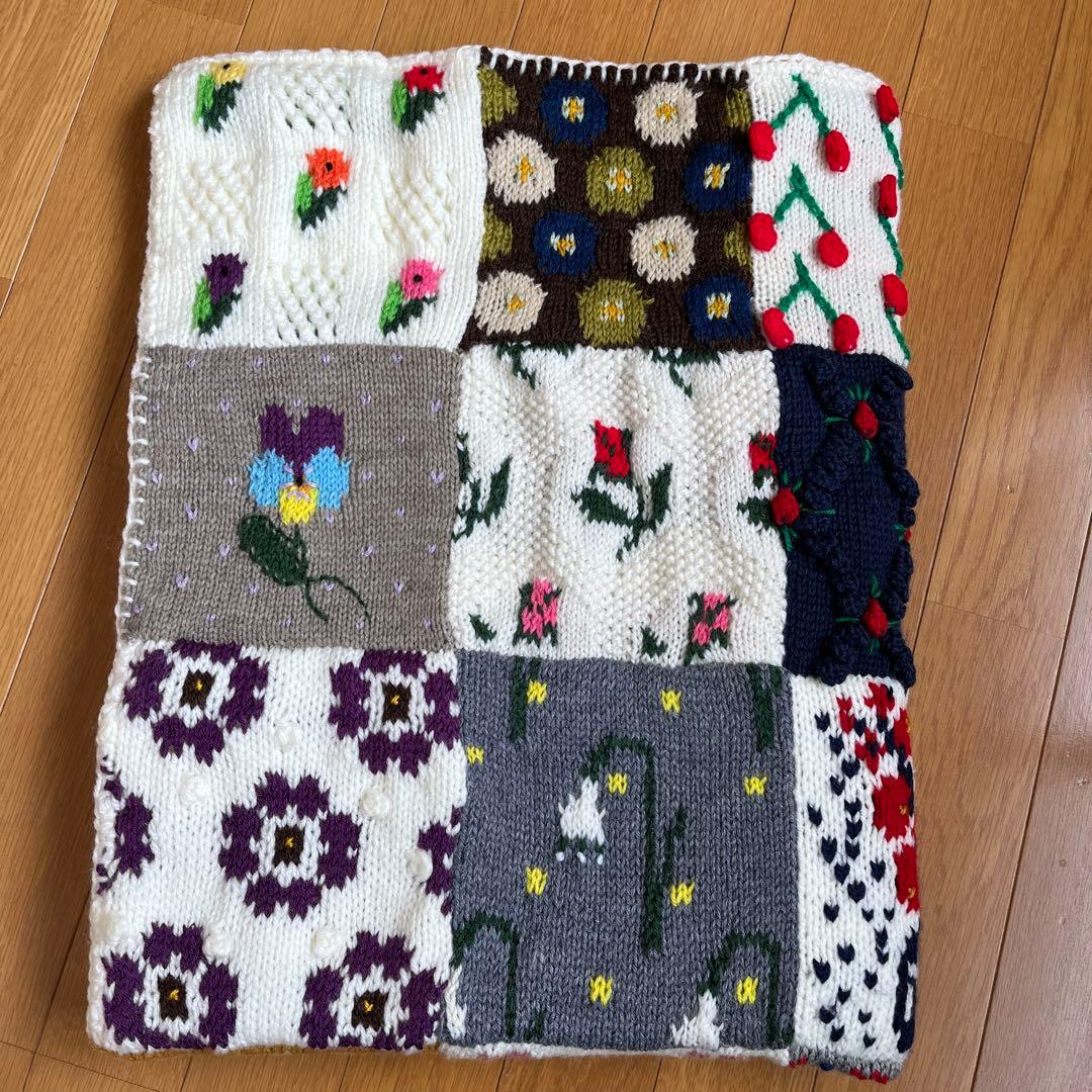 「marumamemomo」モチーフつなぎのブランケット☆ハンドメイド