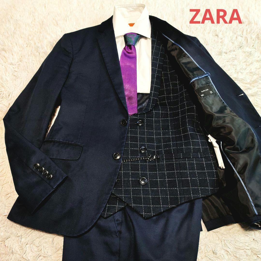 専用 セットアップ スーツ スリーピース ジレ ベスト ネイビー L相当