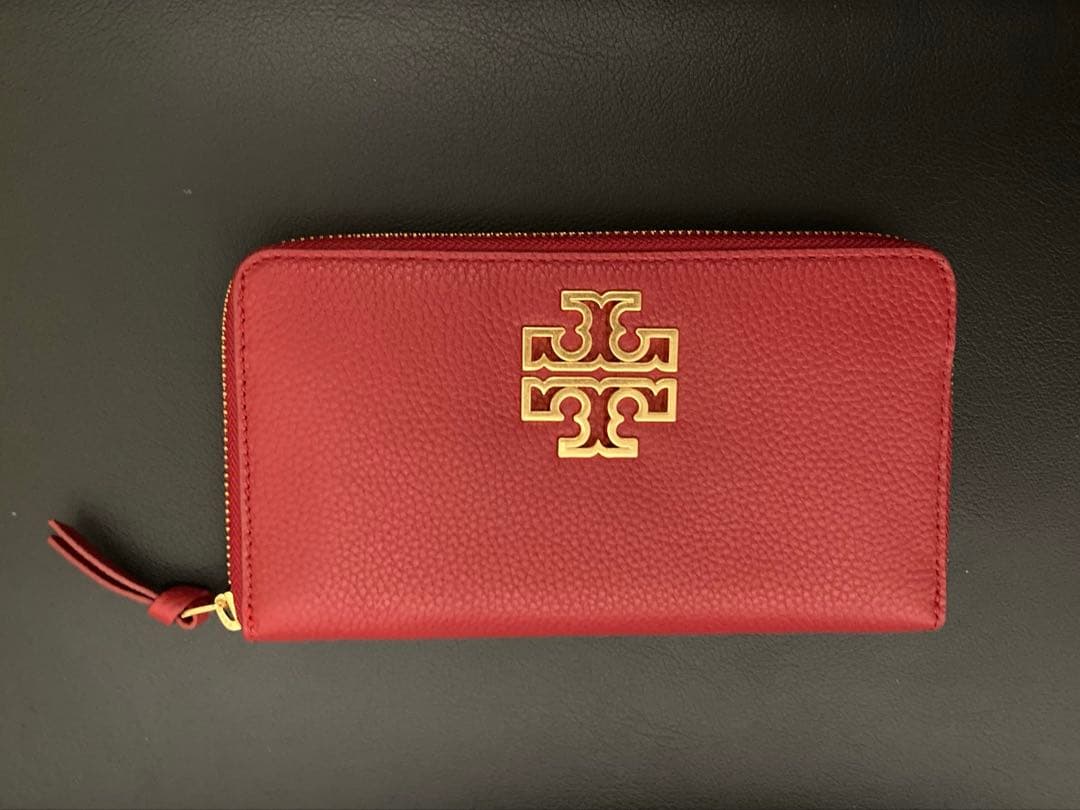 レザー レッド 長財布 ジッパー式