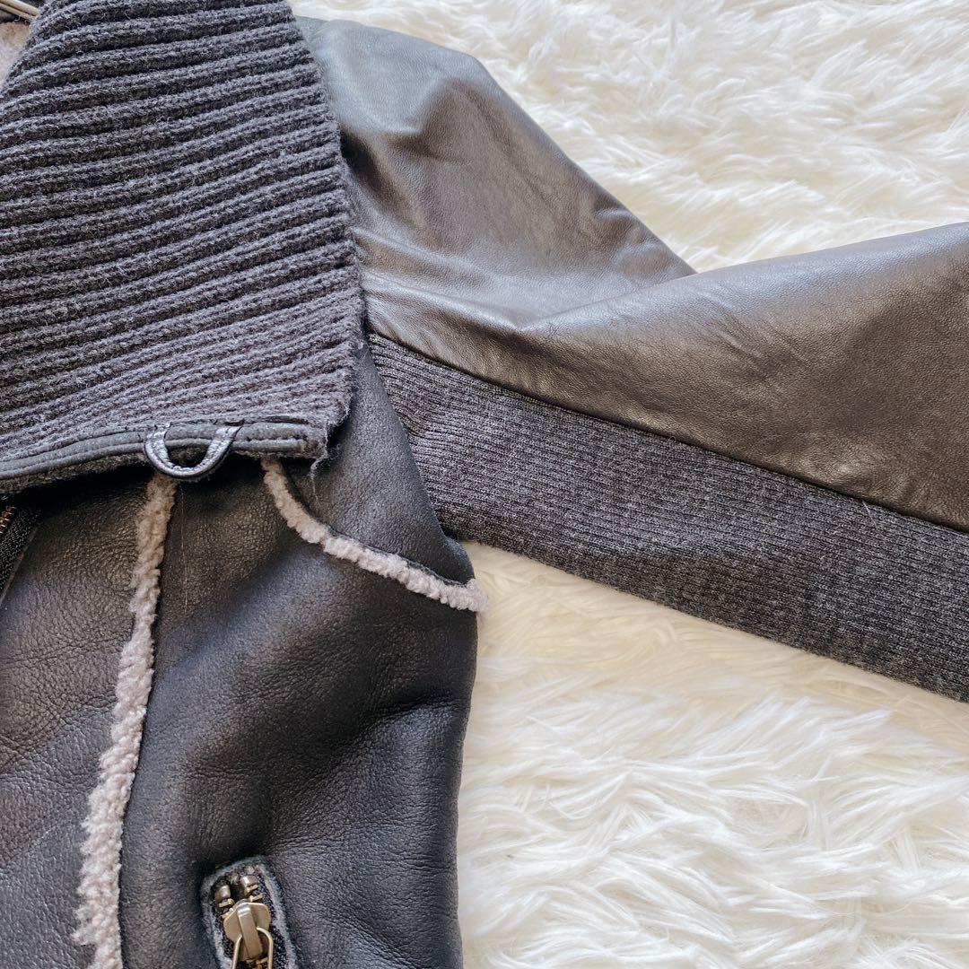 【40】美品 DW2R 羊革100% 革ジャン ラム本革ジャケット ボア