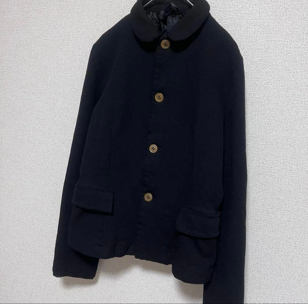 美品　コムデギャルソン　コムコム　丸襟　ポリ縮絨　ジャケット　ポリエステル　L