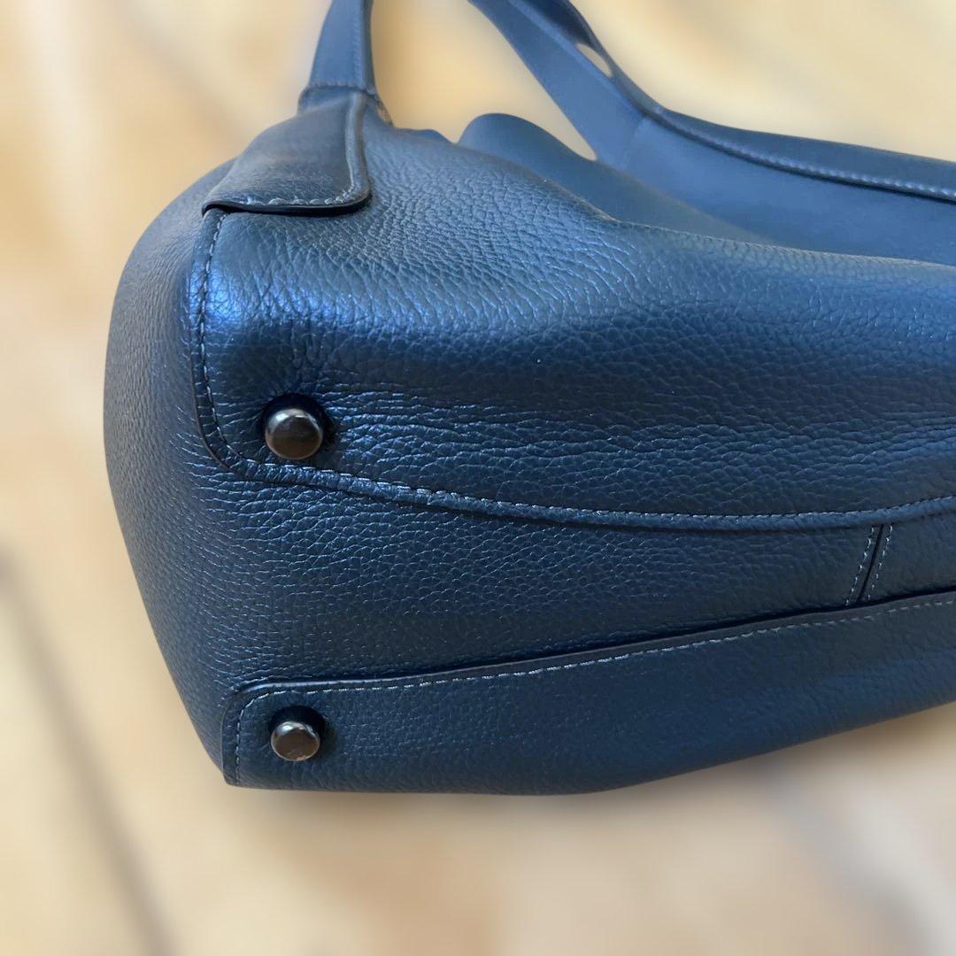 コーチ　ハンドバック　深いグリーン