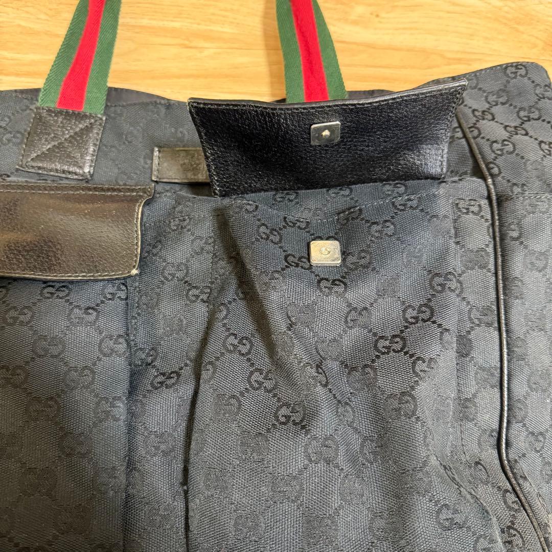 GGパターン エコバッグ 黒