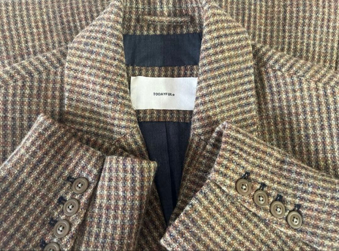 正規品　todayful Wool100%CheckJacket 36