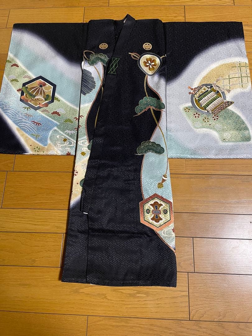お宮参り　男児　着物　黒地