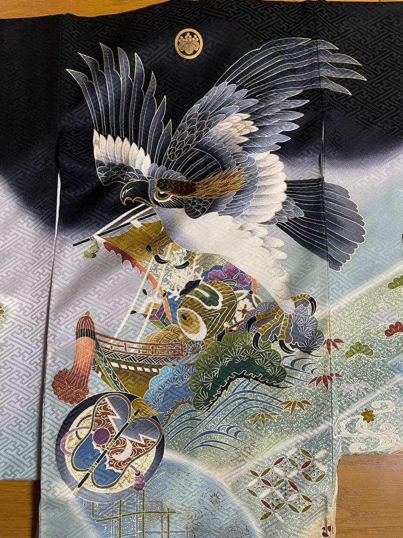 お宮参り　男児　着物　黒地