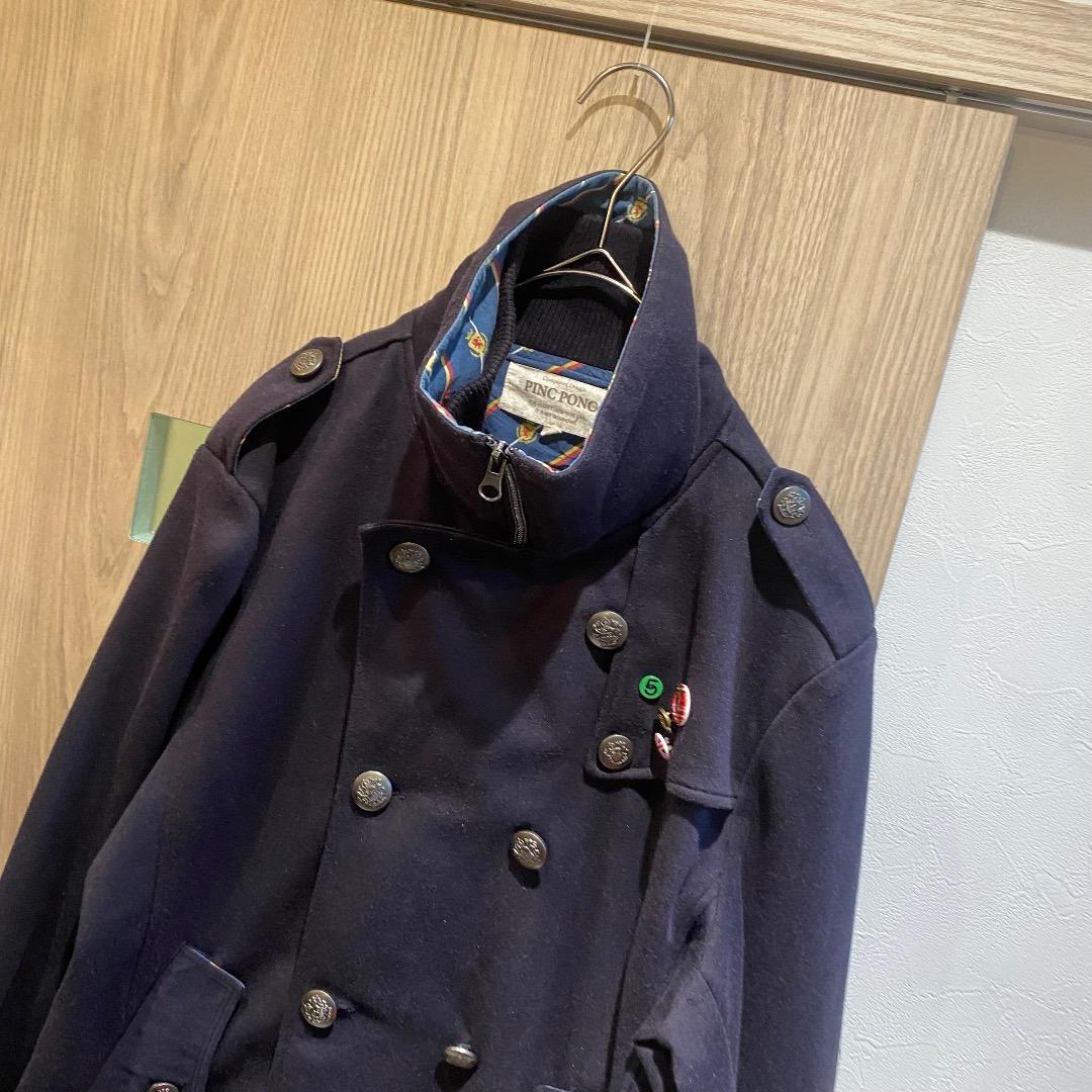 PINCPONC お兄系 y2k アーカイブ ギミック スタンドカラー Pコート