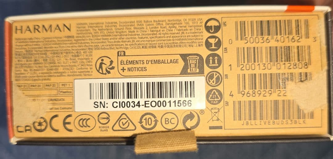 イヤホン JBL LIVE BUDS 3 ブラック