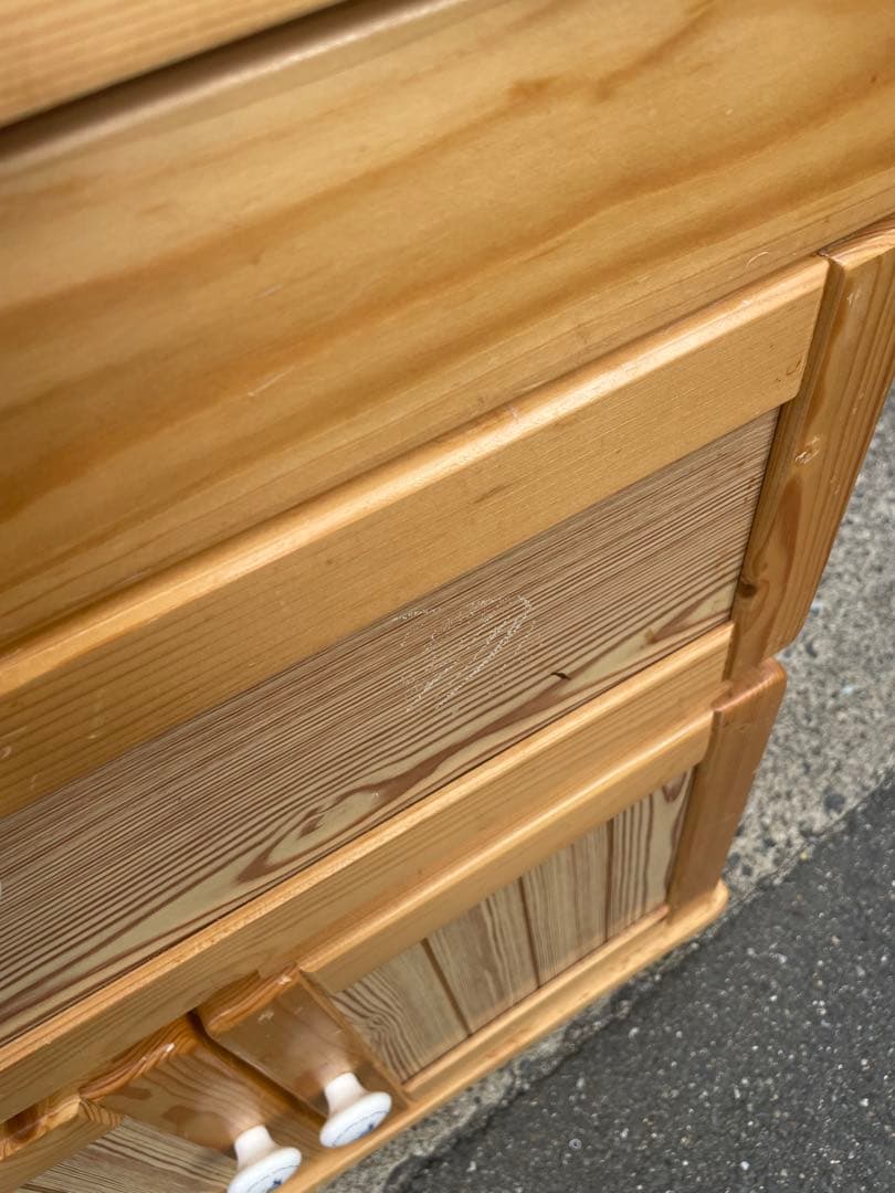 カントリー調　木製キッチンワゴン 引き出し付き