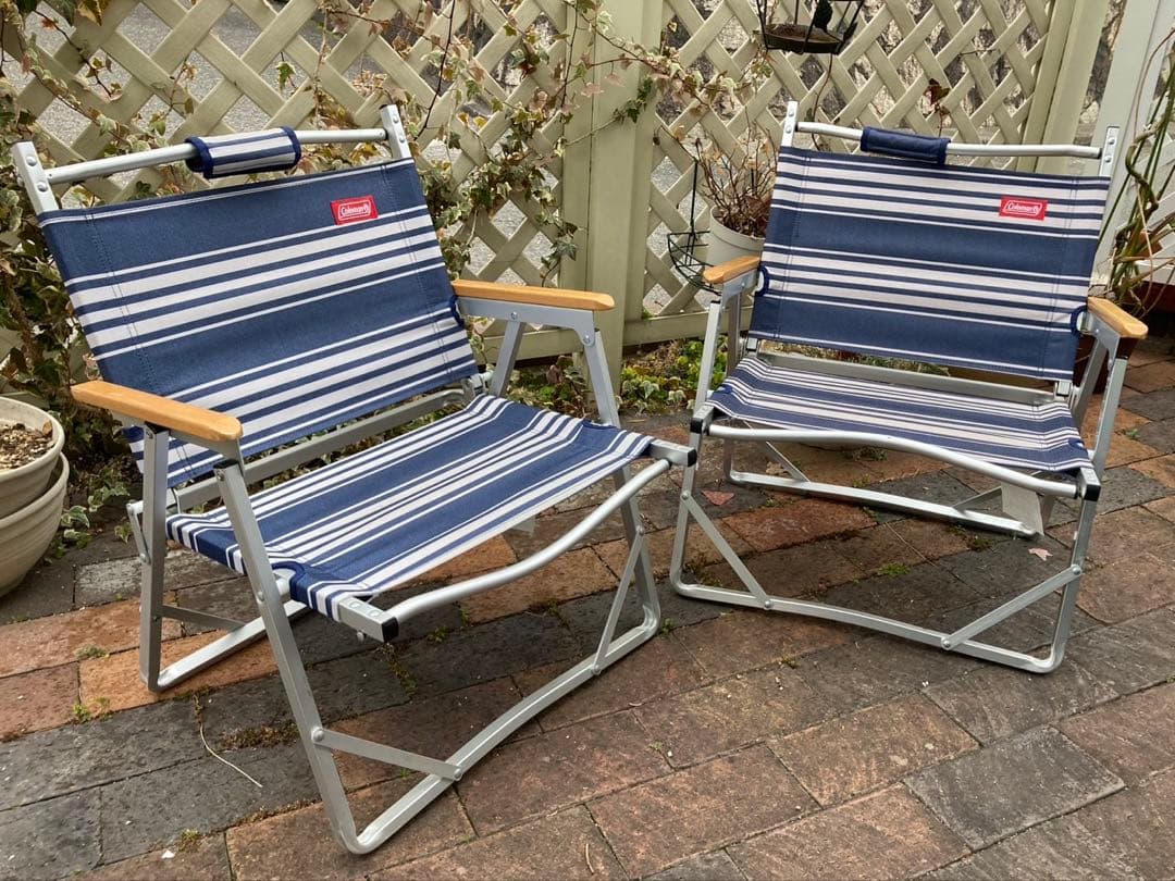 コールマン アウトドアチェア 2脚セット ベンチチェア 折りたたみ ネイビー
