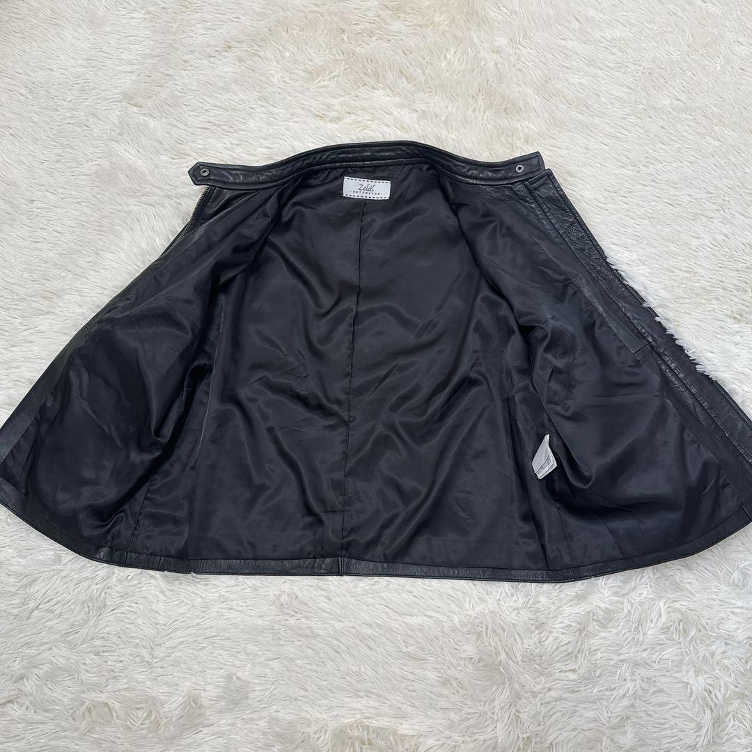 Zelal MOTOMACHI ラムレザー ライダース 15号 2XL 黒