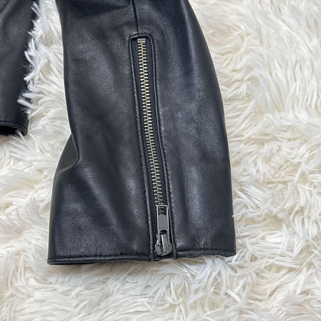 Zelal MOTOMACHI ラムレザー ライダース 15号 2XL 黒