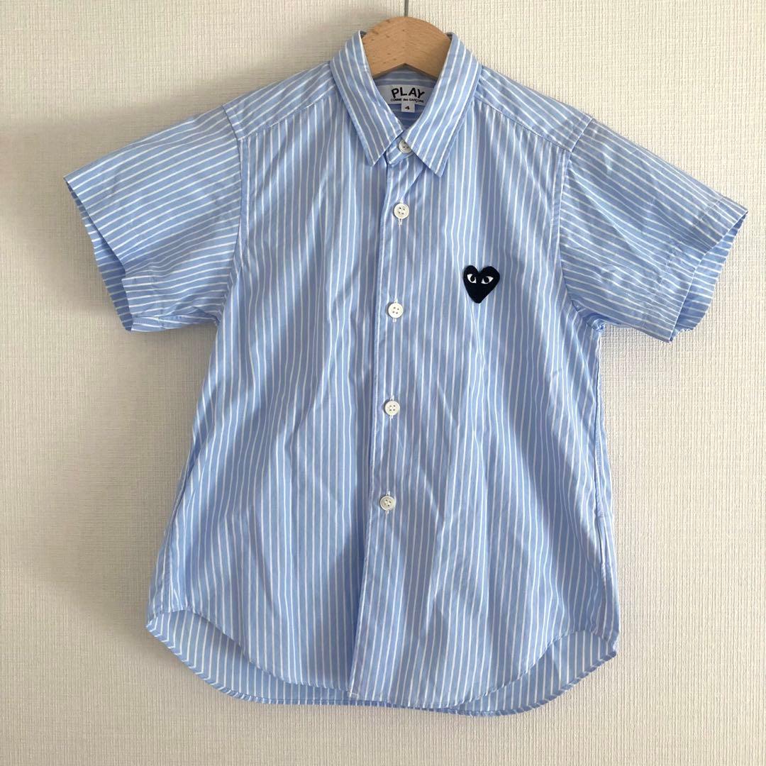 プレイコムデギャルソン キッズ ストライプ半袖シャツ サイズ4