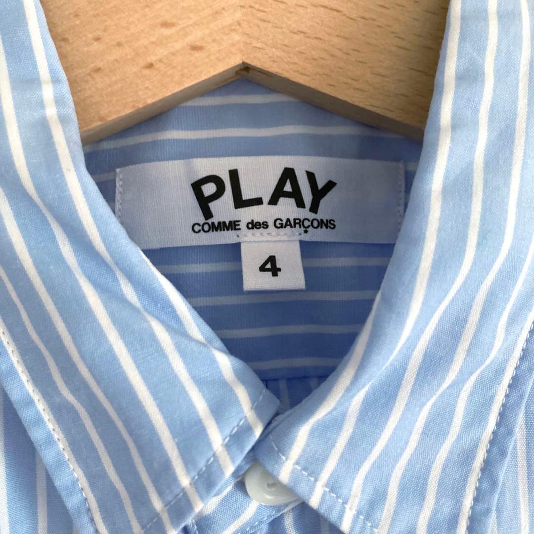 プレイコムデギャルソン キッズ ストライプ半袖シャツ サイズ4