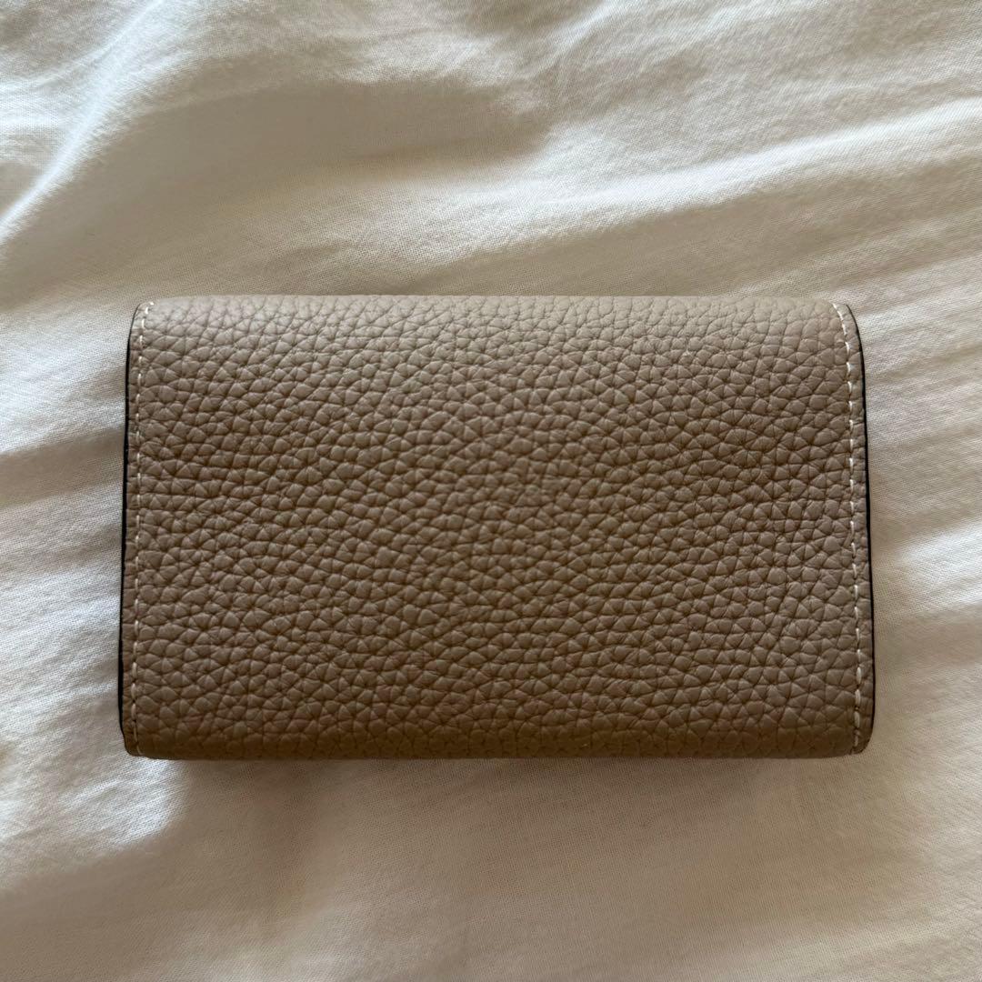 極美品 ボナベンチュラ カードケース 名刺入れ グレージュ シュリンクレザー