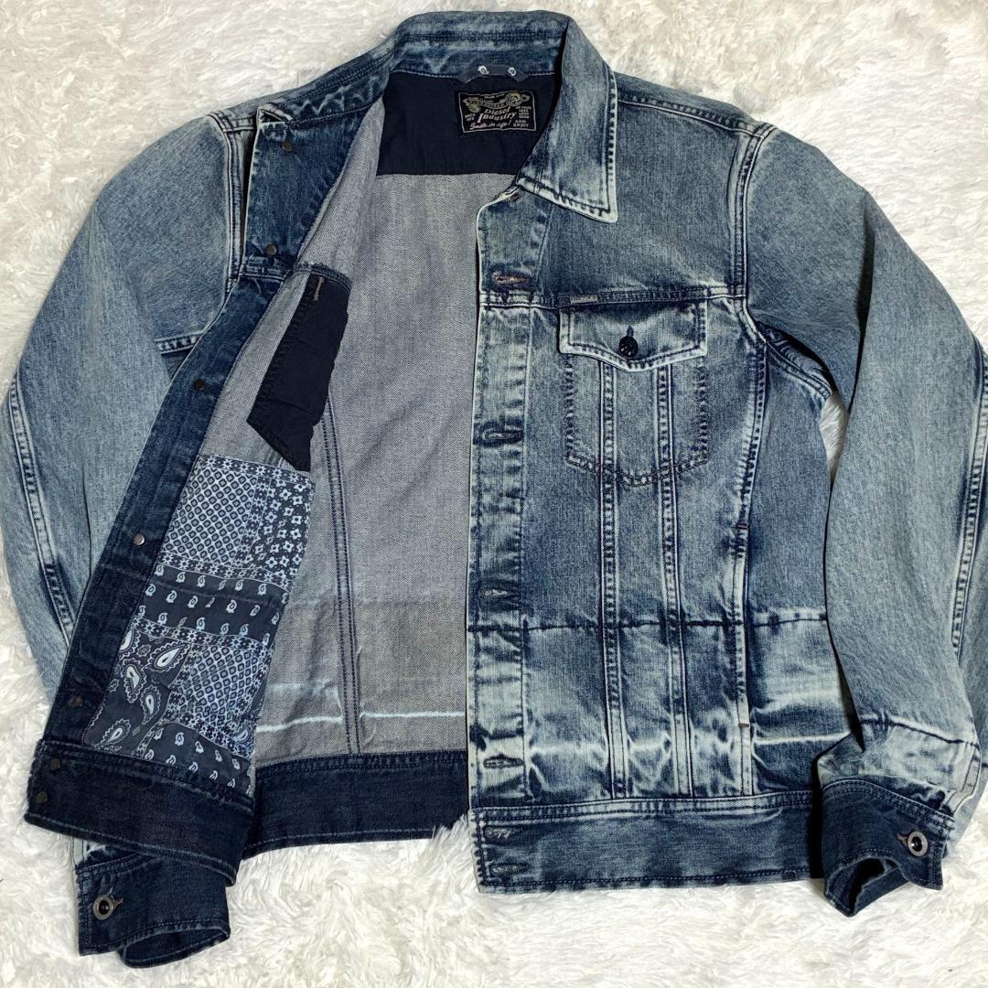 ★美品 XLサイズ★ DIESEL デニムジャケット ダメージ加工 ブルー