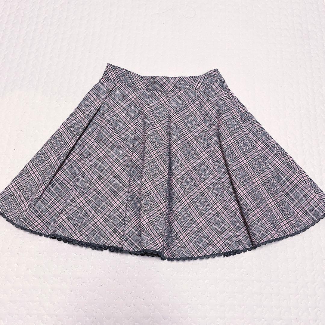 美品　希少　メゾピアノ　チェック柄フォーマルスーツ　卒服　ハート　150