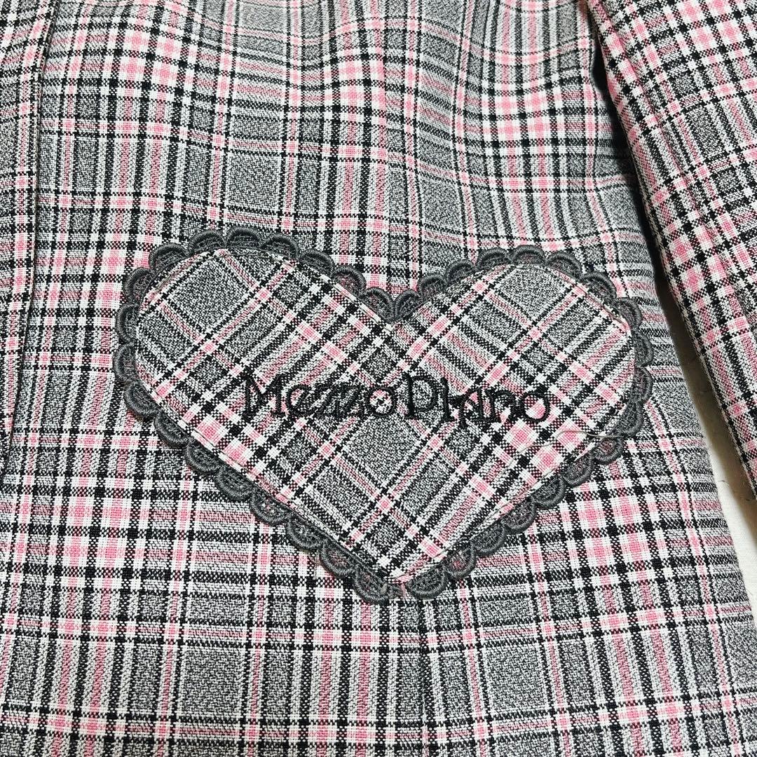 美品　希少　メゾピアノ　チェック柄フォーマルスーツ　卒服　ハート　150